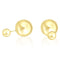 14k Yellow Gold Shiny Ball Design Double Sided Earrings